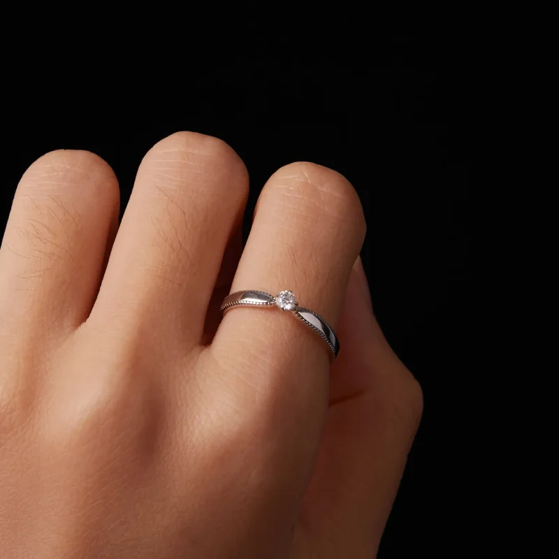 (bilde for) PANDORA Style Utsøkt glitrende ring (ett sertifikat) - MSR062 - Vis 4