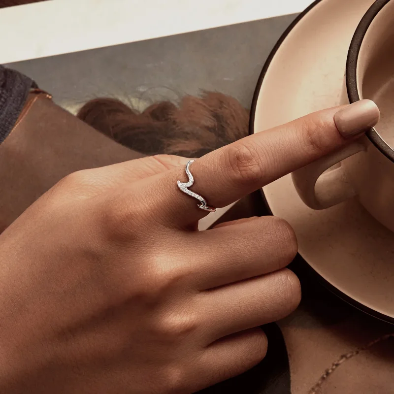 (bilde for) PANDORA Style Wave Ring - BSR587 - Vis 6