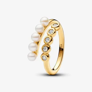 Pandora Behandlede Ferskvannskulturperler og Steiner Åpen Ring - 163146C01 (bilde for) Pandora Behandlede Ferskvannskulturperler og Steiner Åpen Ring - 163146C01