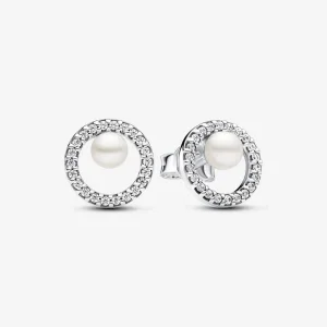 (bilde for) Pandora Behandlet Ferskvannskulturperle og Pavéhalo Øredobber - 293154C01