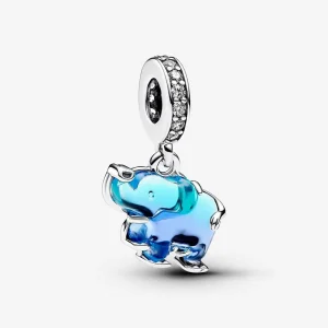 (bilde for) Pandora Blå Muranoglass Elefant Hengende Charm - 793339C01