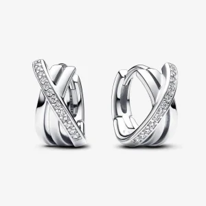 (bilde for) Pandora Crossover Pavé Øreringer - 293150C01