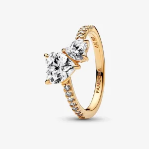 (bilde for) Pandora Dobbelt Hjerte Funklende Ring - 161198C01