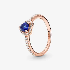 (bilde for) Pandora Funklende Blå Hevet Hjerte Ring - 188421C01