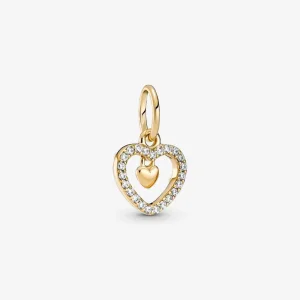 (bilde for) Pandora Funklende Dobbelt Hjerte Hengende Charm - 759142C01