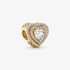 (bilde for) Pandora Funklende Flate Hjerter Charm - 759517C01