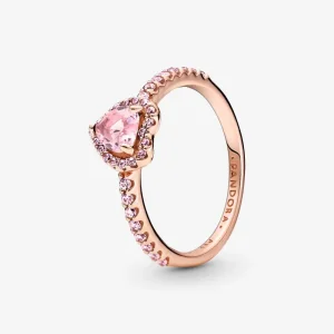 (bilde for) Pandora Funklende Hevet Hjerte Ring - 188421C04
