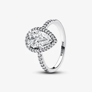 (bilde for) Pandora Funklende Pæreformet Sirkel Ring - 193012C01