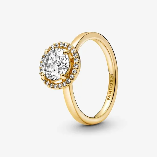 (bilde for) Pandora Funklende Rund Halo Ring - 161234C01