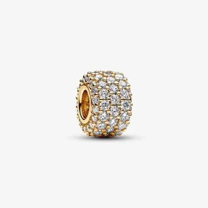 (bilde for) Pandora Funklende Trippel Rad Pavé Charm - 762820C01