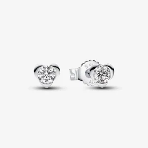 (bilde for) Pandora Heart sterling silver stud earrings with 0.30 ct TW G-J VS+ round brilliant excellent cut lab-grown diamond - 293111C01