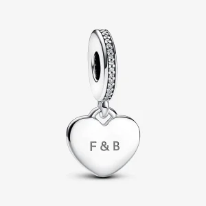 (bilde for) Pandora Inngraverbar Hjerteformet Tag Hengende Charm - 798761C01