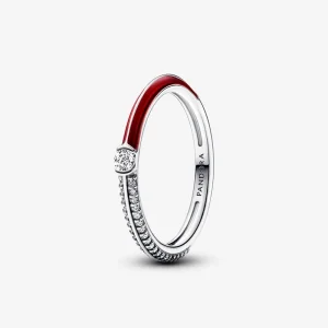 (bilde for) Pandora ME Pavé og Rød Dobbel Ring - 192528C01