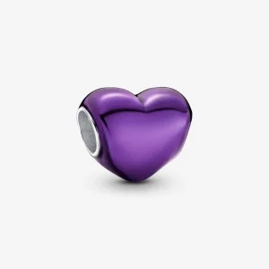(bilde for) Pandora Metallisk Purpurfarget Hjerte Charm - 793337C01