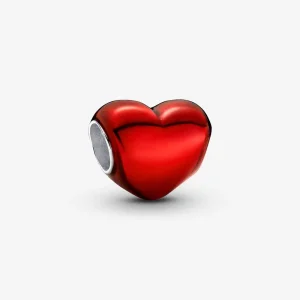 (bilde for) Pandora Metallisk Rød Hjerte Charm - 793337C02