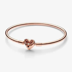 (bilde for) Pandora Moments Hjerte og Sommerfugl Bangle - 582594C01