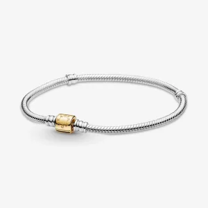 (bilde for) Pandora Moments Tofarget Tønneklemme Slangekjedearmbånd - 599347C00