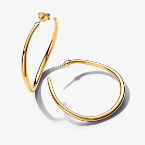 (bilde for) Pandora Organisk Formet 42 mm Åpen Hoop Øreringer - 263299C00