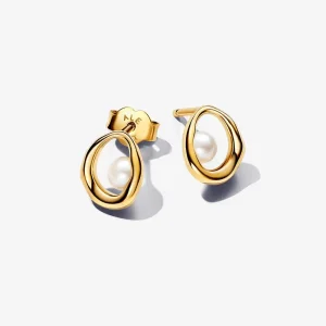 (bilde for) Pandora Organisk Formet Oval og Behandlet Ferskvannskulturperle Øredobber - 263295C01