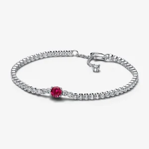 (bilde for) Pandora Rødt Funklende Rundt Pavé Tennisarmbånd - 592403C01