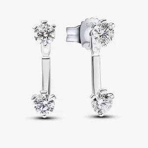 (bilde for) Pandora Øredobber i sterling sølv med det. øredobberjakker og 1,0 ct TW G-J VS+ rund briljant utmerket slipt laboratoriedyrket diamant - 292863C01