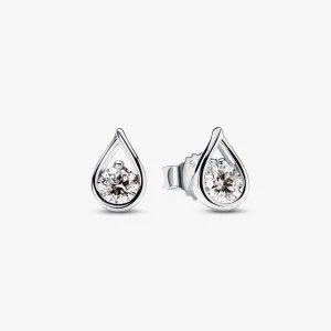 (bilde for) Pandora Øredobber i sterlingsølv med 0,20 ct TW G-J VS+ rund briljant utmerket slipt laboratoriedyrket diamant - 299452C01