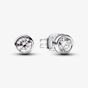 (bilde for) Pandora Øredobber i sterlingsølv med 0,30 ct TW G-J VS+ rund briljant utmerket slipt laboratoriedyrket diamant - 292857C01