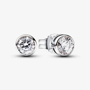 (bilde for) Pandora Øredobber i sterlingsølv med 0,50 ct TW G-J VS+ rund briljant, utmerket slipt laboratoriedyrket diamant - 292864C01