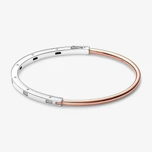 Pandora Signature Tofarget I-D Pavé Bangle - 582740C01 (bilde for) Pandora Signature Tofarget I-D Pavé Bangle - 582740C01