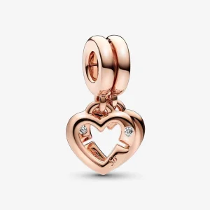 (bilde for) Pandora Søstre Delte Hjerter Hengende Charm - 789538C01