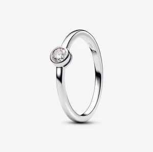 (bilde for) Pandora Sterling sølvring med 0,15 ct TW G-J VS+ rund briljant utmerket slipt laboratoriedyrket diamant - 192894C01