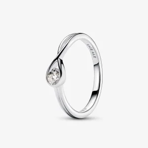 (bilde for) Pandora Sterling sølvring med 0,15 ct TW G-J VS+ rund briljant utmerket slipt laboratoriedyrket diamant - 199441C01