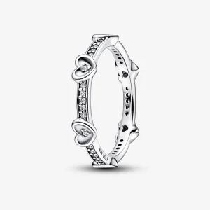 (bilde for) Pandora Strålende Funklende Hjerter Ring - 192496C01