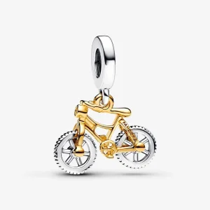(bilde for) Pandora Tofarget Sykkel med Snurrende Hjul Hengende Charm - 763354C01