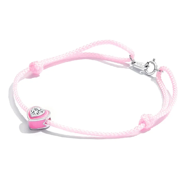 (bilde for) Pandora Style Pink Heart Anklet - SCT022 - Vis 3