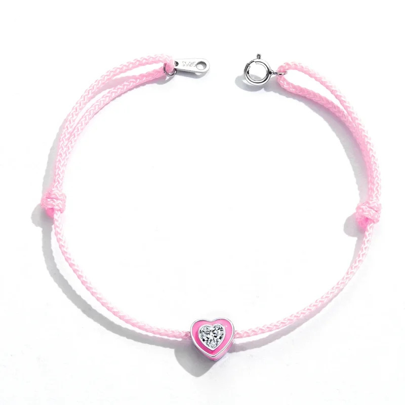 (bilde for) Pandora Style Pink Heart Anklet - SCT022 - Vis 4