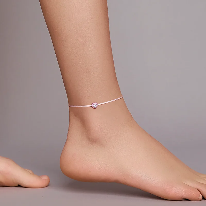 (bilde for) Pandora Style Pink Heart Anklet - SCT022 - Vis 5