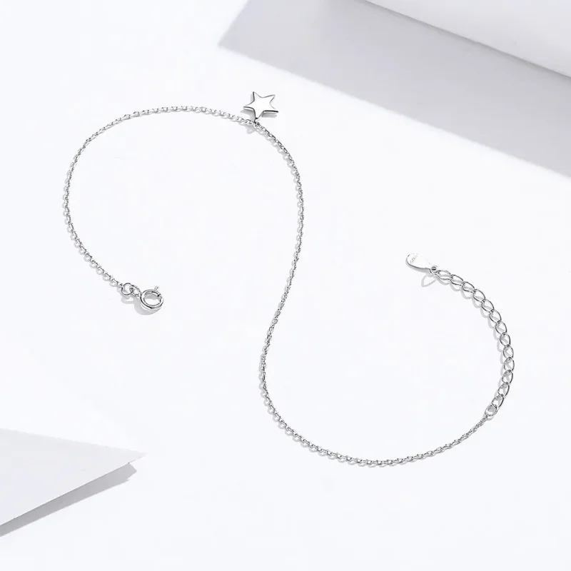 (bilde for) Pandora Style Silver Starry Anklet - SCT009 - Vis 2