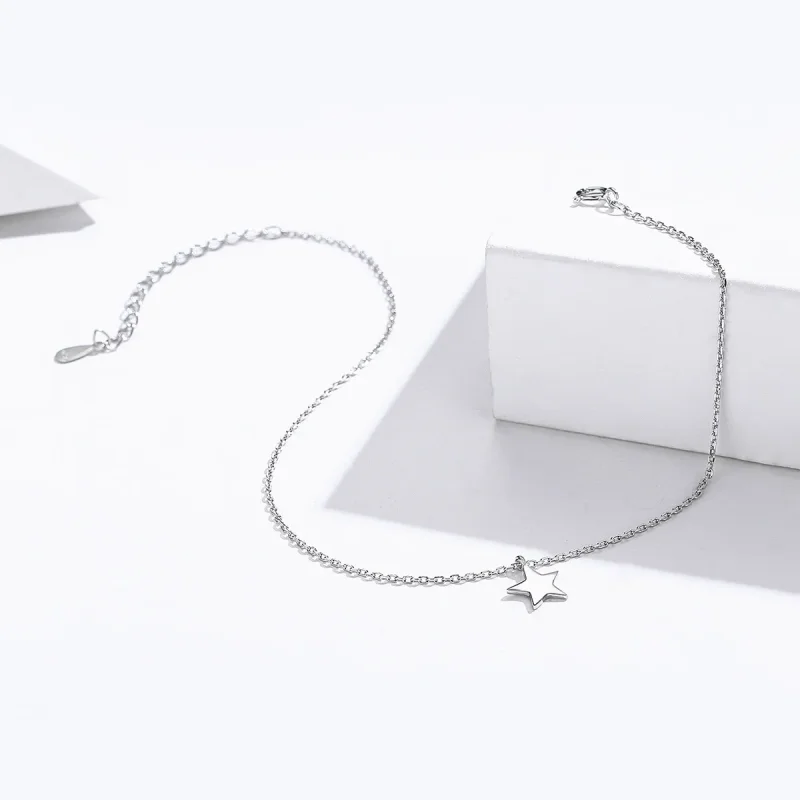 (bilde for) Pandora Style Silver Starry Anklet - SCT009 - Vis 4