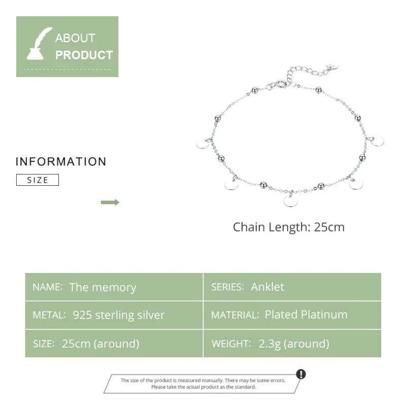 (bilde for) Pandora Style Silver The Memory Anklet - SCT011 - Vis 5