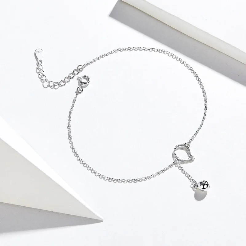 (bilde for) Pandora Style Sølv Søt Kattunge & Bell Anklet - SCT003 - Vis 2