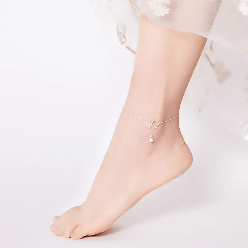 (bilde for) Pandora Style Sølv Søt Kattunge & Bell Anklet - SCT003 - Vis 3