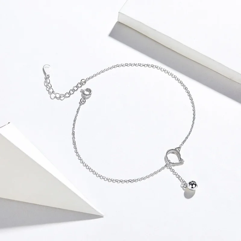 (bilde for) Pandora Style Sølv Søt Kattunge & Bell Anklet - SCT003 - Vis 4