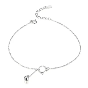 (bilde for) Pandora Style Sølv Søt Kattunge & Bell Anklet - SCT003
