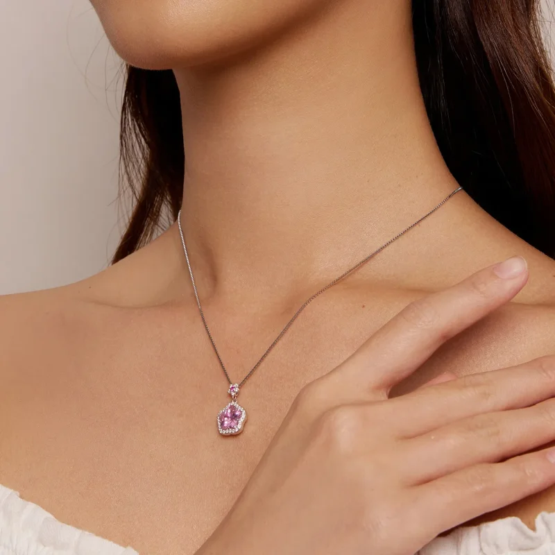 (bilde for) Pandora stil halskjede med liten blomst - BSN329 - Vis 7