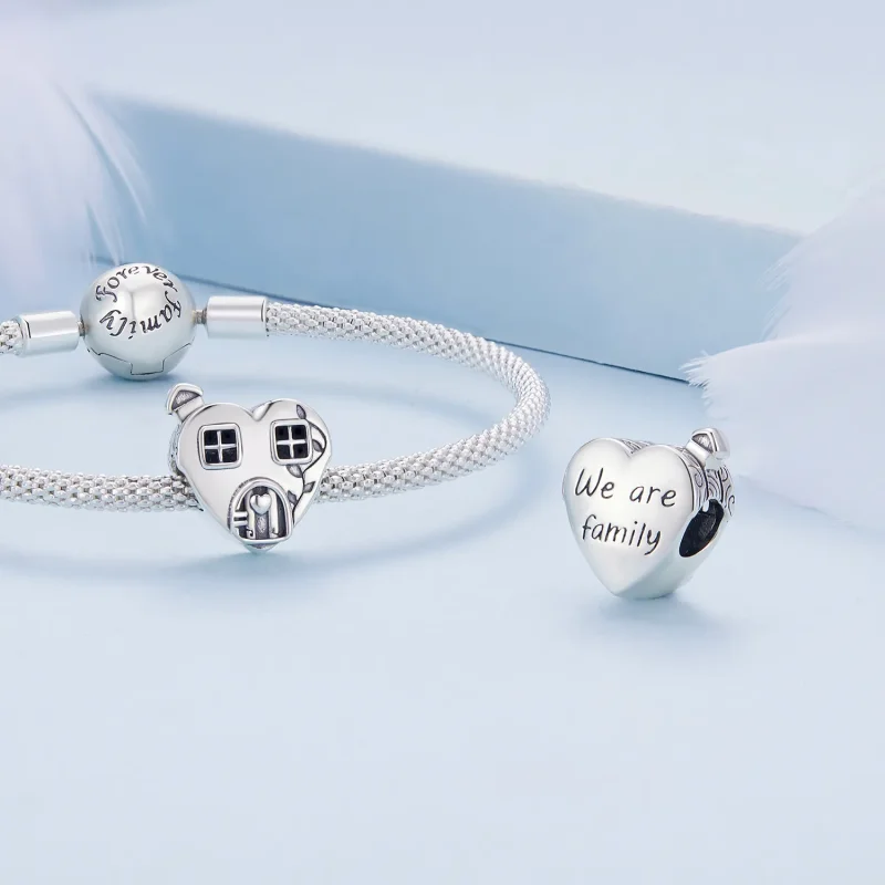(bilde for) Pandora-stil hjerteformet hussjarm - BSC871 - Vis 4