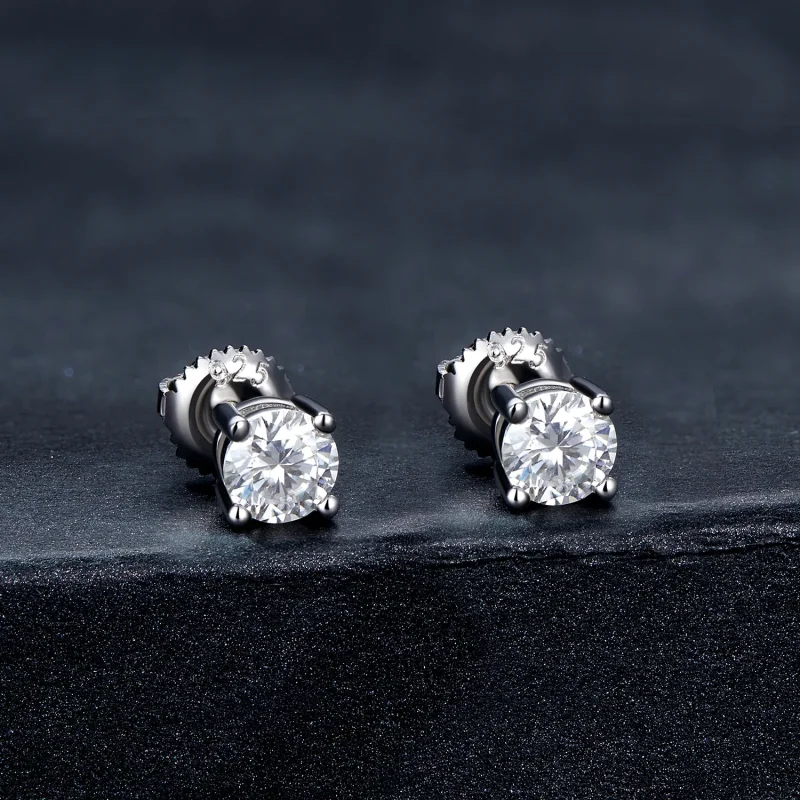 (bilde for) Pandora Style 0,5 karat fireklo Moissanite øredobber - MSE003-S - Vis 2