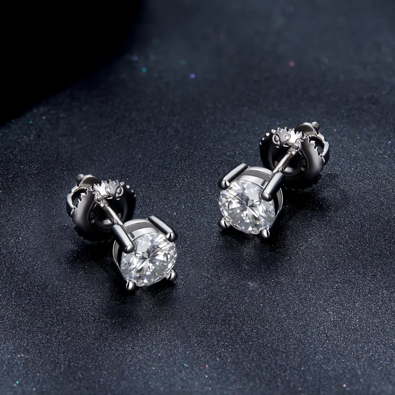(bilde for) Pandora Style 0,5 karat fireklo Moissanite øredobber - MSE003-S - Vis 4
