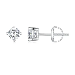 (bilde for) Pandora Style 0,5 karat fireklo Moissanite øredobber - MSE003-S