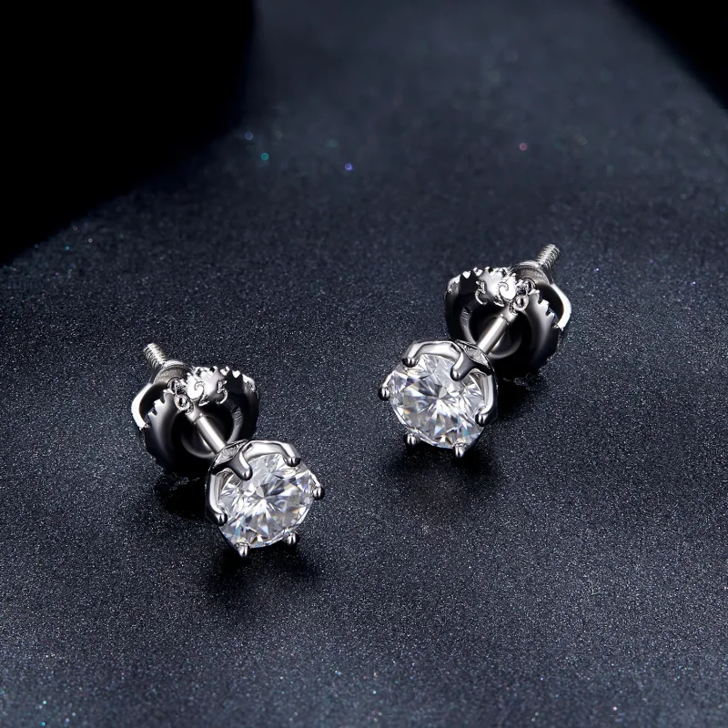 (bilde for) Pandora Style 0,5 karat fireklo Moissanite øredobber - MSE004-S - Vis 4